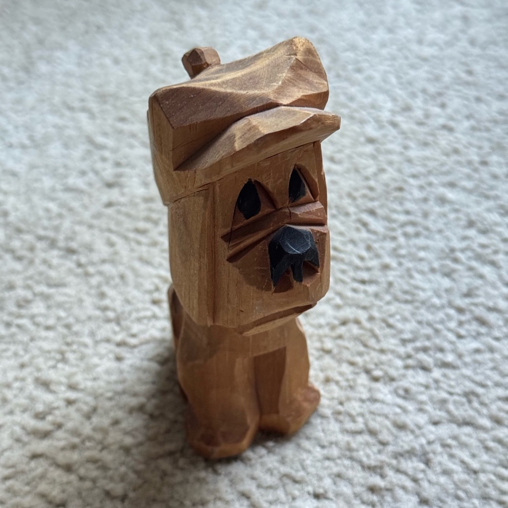 Jean Marc Morin wooden dog carved small sculptures